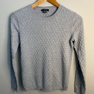 Tommy Hilfiger Women's Textured Fine Cable Knit Gray Sweater Size Medium